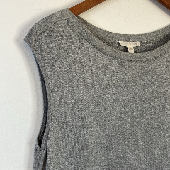 Cashmere Sweater Dress Eileen Fisher SM Grey Tunic Mid Minimalist Contemporary - Picture 5 of 14